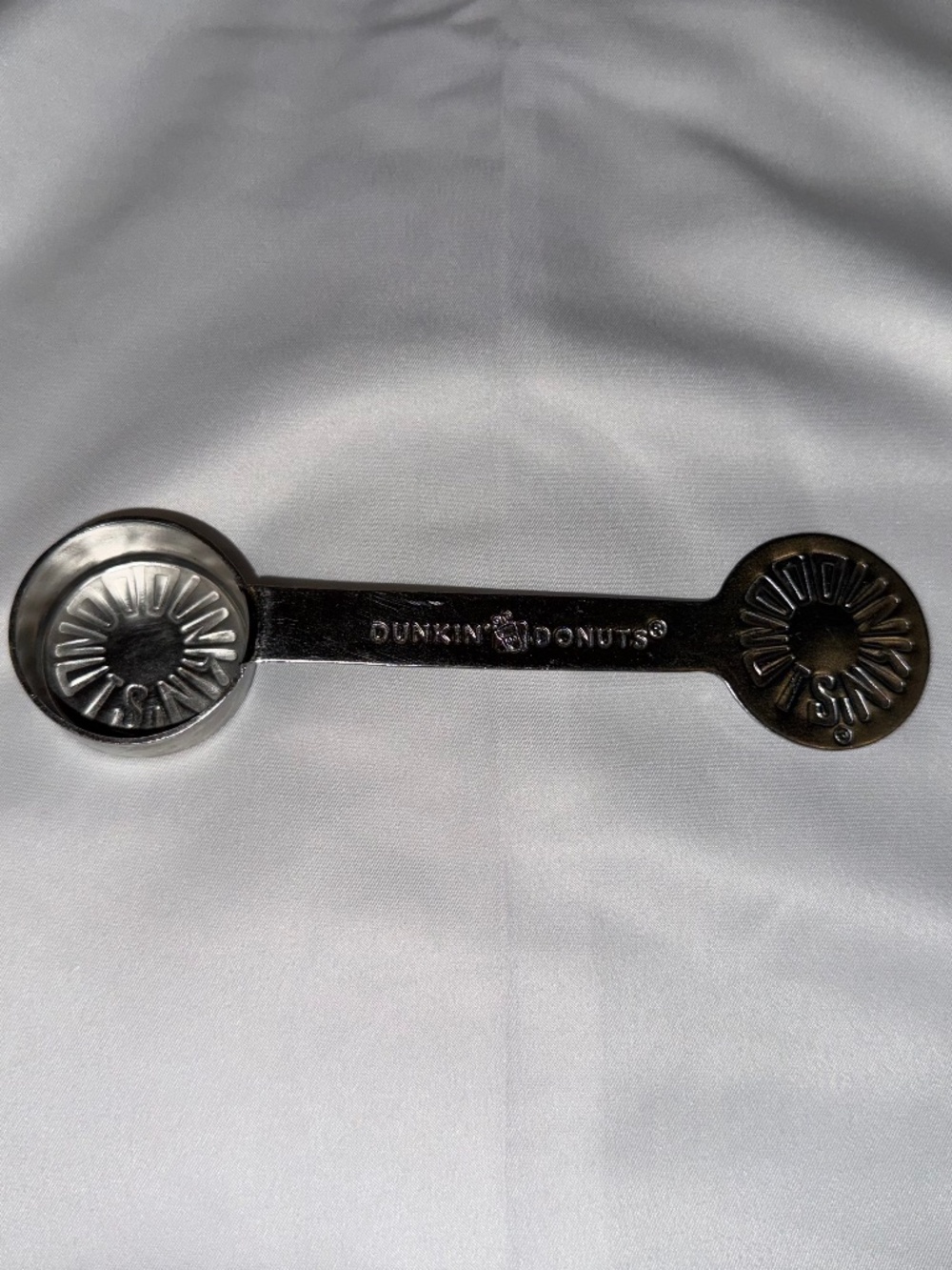 2014 Dunkin Donuts Metal Coffee Scoop Measuring Spoon Silver DD Coffee Tool